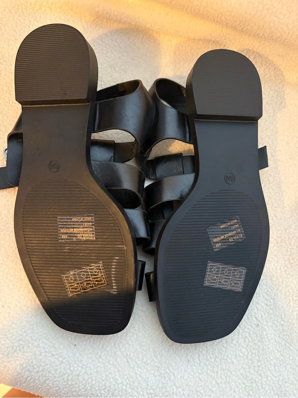 BAMBOO Black Woven Slingback Sandals